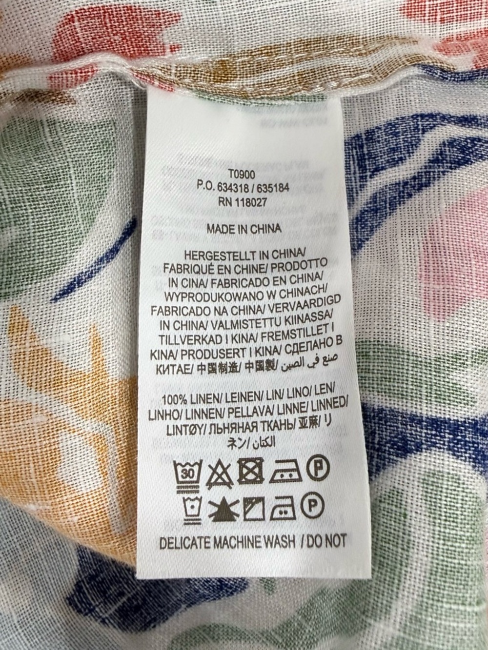 Boden Floral Puff-Sleeve Linen Top in Multi with Smocking - Picture 7 of 8